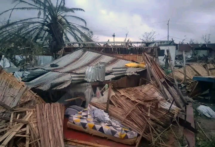 Durch den Zyklon Gezani zerstörte Häuser in der Stadt Toamasina auf Madagaskar